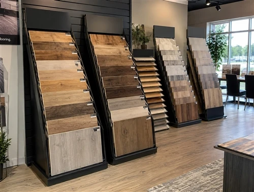 Kệ trưng bày mẫu sàn cho các phòng trưng bày bằng gỗ cứng, gỗ dán và nhựa vinyl